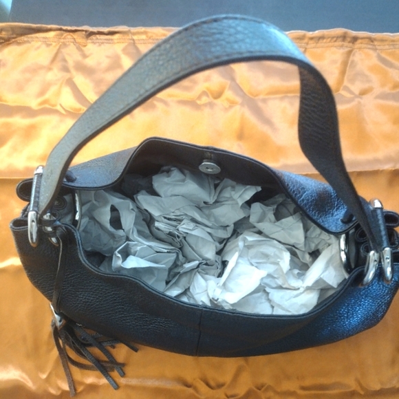 Furla Brown Pebbled Leather Shoulder Bag With Charm - Picture 10 of 14